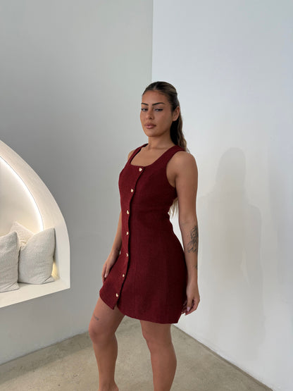 SCARLETT DRESS - MERLOT
