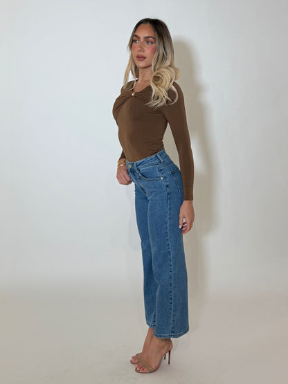 ALICA TOP - ASHBROWN