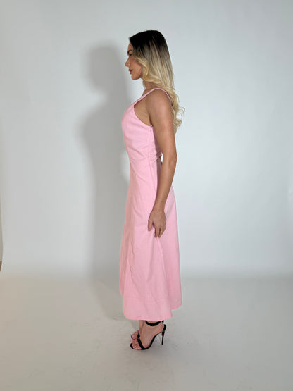DERRY DENIM DRESS - PINK