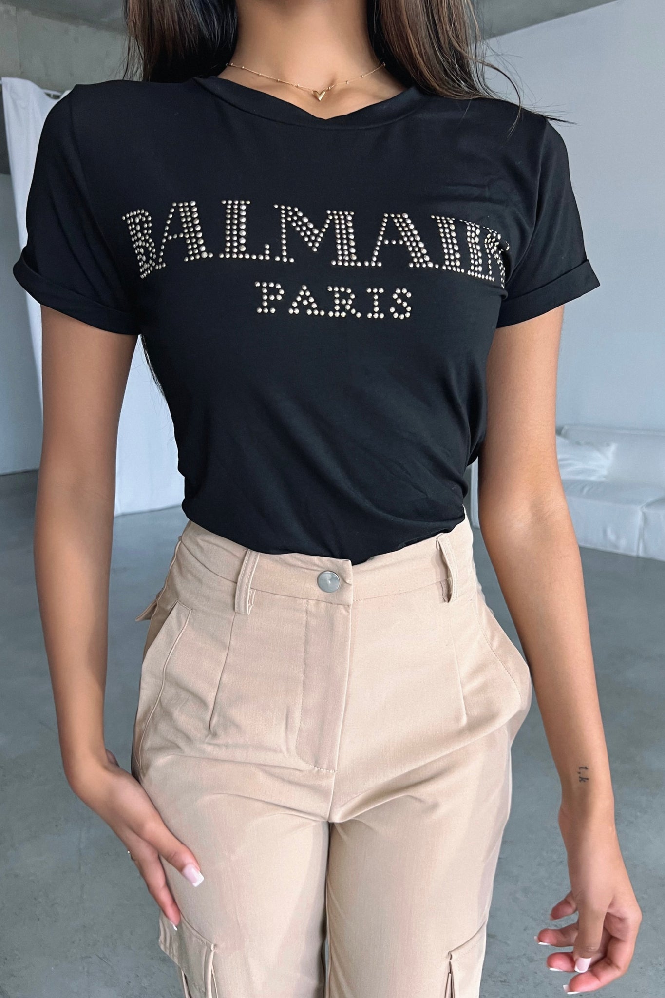 BALMAIN T-SHIRT (TOP) - BLACK